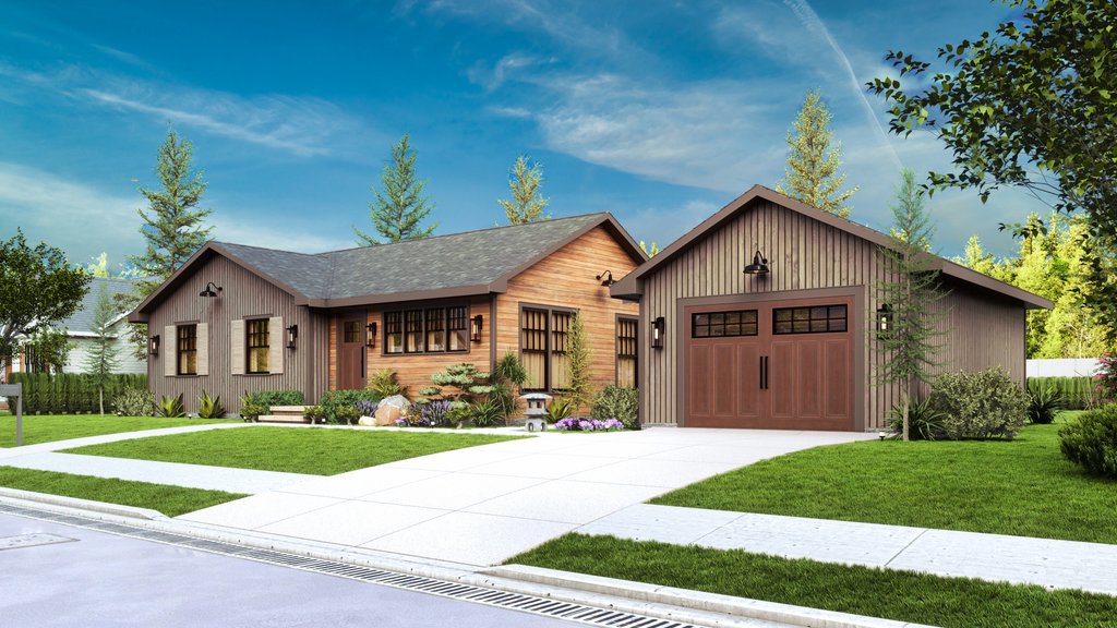Exterior - Front Elevation 5 for Cottage House Plan #54-685 - 2 bed, 2 bath
