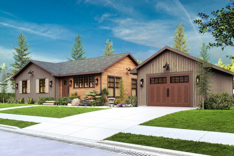 House Blueprint - Exterior - Front Elevation 5 for Cottage House Plan #54-685 - 2 bed, 2 bath