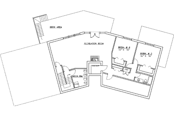 Floor Plan - Lower Floor for Traditional House Plan #117-166 - 4 bed, 4 bath