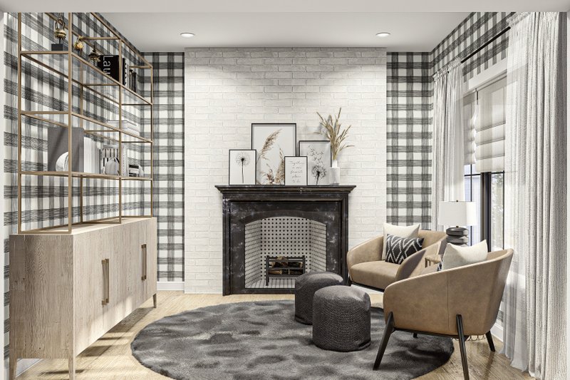 Home Plan - Interior - Family Room 1 for Modern House Plan #455-526 - 3 bed, 2 bath