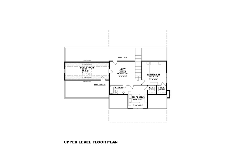 House Blueprint - Floor Plan - Upper Floor for Farmhouse House Plan #1117-39 - 3 bed, 2.5 bath