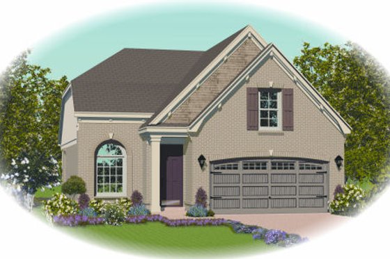Exterior - Front Elevation for European House Plan #81-13643 - 3 bed, 2 bath