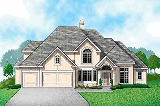 Exterior - Front Elevation for Traditional House Plan #67-204 - 4 bed, 4 bath