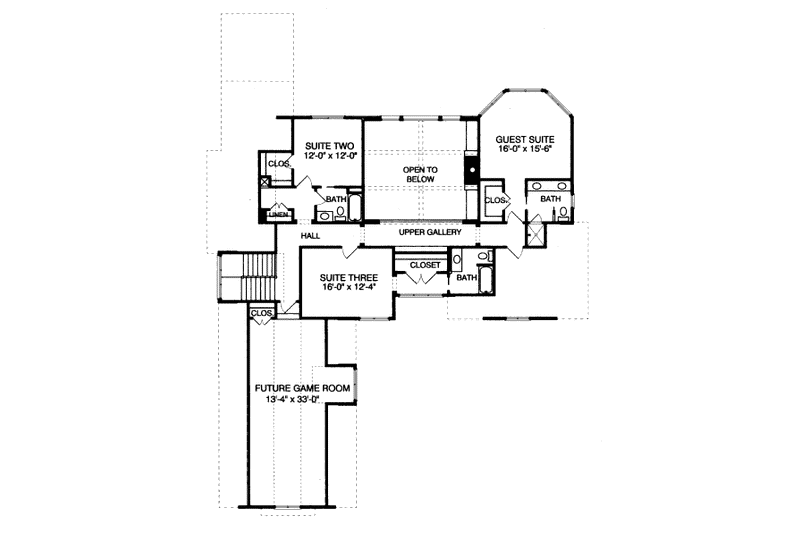 Dream House Plan - Floor Plan - Upper Floor for European House Plan #413-812 - 4 bed, 4.5 bath