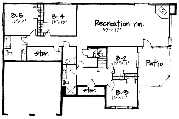 Traditional Floor Plan - Lower Floor Plan #308-208