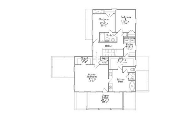 Southern Floor Plan - Upper Floor Plan #69-441