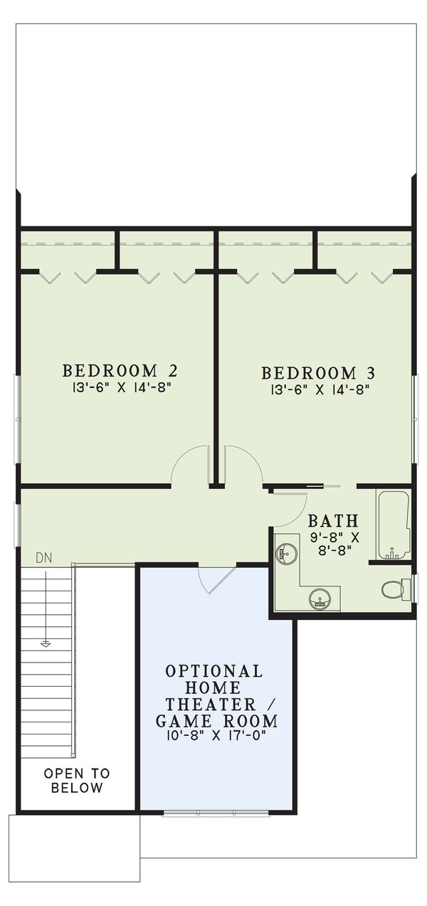 Architectural House Design - Craftsman Floor Plan - Upper Floor Plan #17-2912