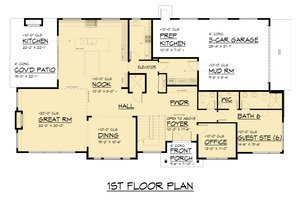 Floor Plan - Main Floor for Contemporary House Plan #1066-294 - 6 bed, 6.5 bath