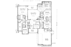 Floor Plan - Main Floor for European House Plan #310-355 - 4 bed, 3 bath