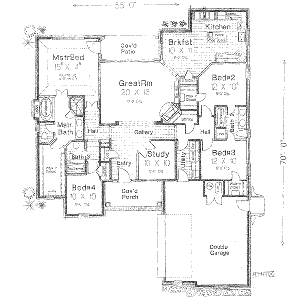 European Floor Plan - Main Floor Plan #310-355