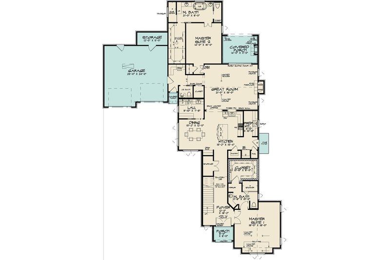 Dream House Plan - Floor Plan - Main Floor for Contemporary House Plan #17-3422 - 3 bed, 3.5 bath