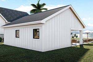 Exterior - Rear Elevation for Farmhouse House Plan #455-246, 0.5 bath