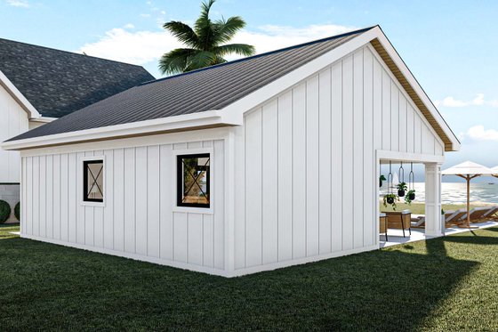 Exterior - Rear Elevation for Farmhouse House Plan #455-246, 0.5 bath