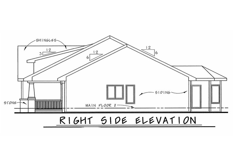 House Design - Exterior - Other Elevation 1 for Bungalow House Plan #20-1606 - 2 bed, 2 bath