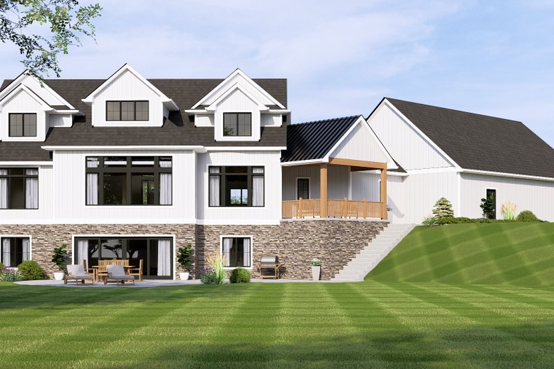 Architectural House Design - Exterior - Rear Elevation for Craftsman House Plan #1064-346 - 3 bed, 3.5 bath