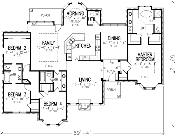 Architectural House Design - European Floor Plan - Main Floor Plan #410-204