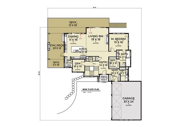 House Plan Design - Contemporary Floor Plan - Main Floor Plan #1070-161