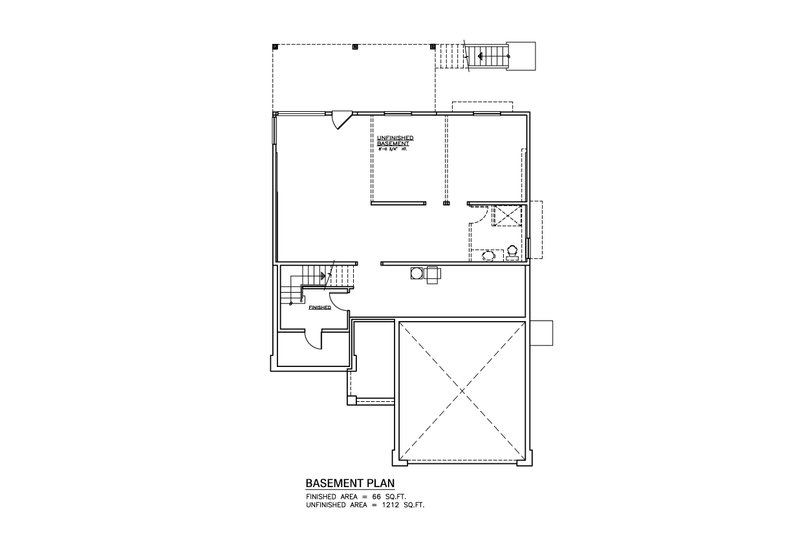 Dream House Plan - Floor Plan - Lower Floor for Craftsman House Plan #1100-105 - 3 bed, 2 bath