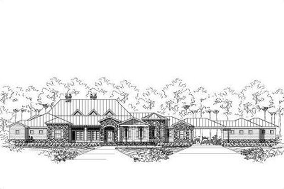 Exterior - Front Elevation for Mediterranean House Plan #411-271 - 4 bed, 4.5 bath