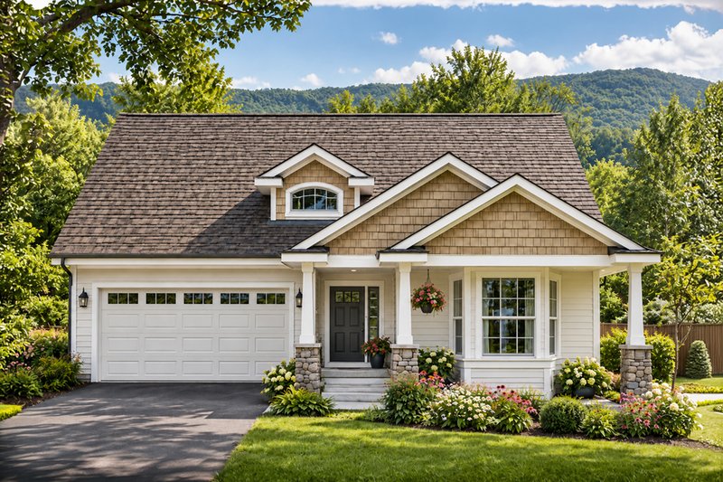 Home Plan - Exterior - Front Elevation 2 for Country House Plan #124-366 - 3 bed, 2 bath
