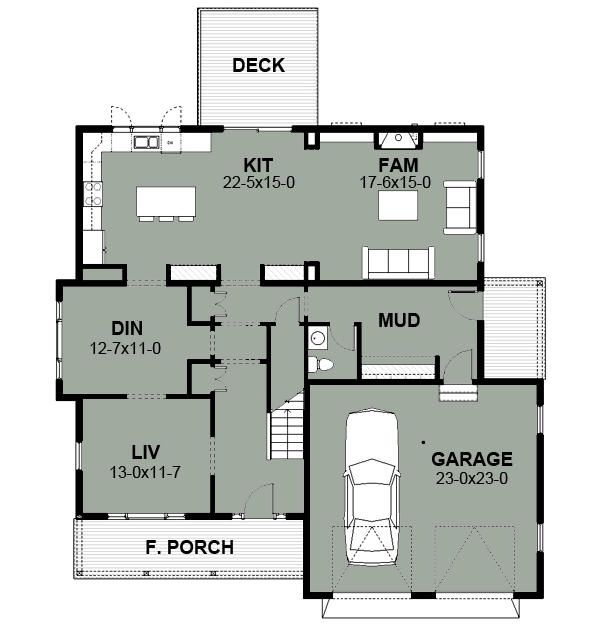Home Plan - Farmhouse Floor Plan - Main Floor Plan #497-16