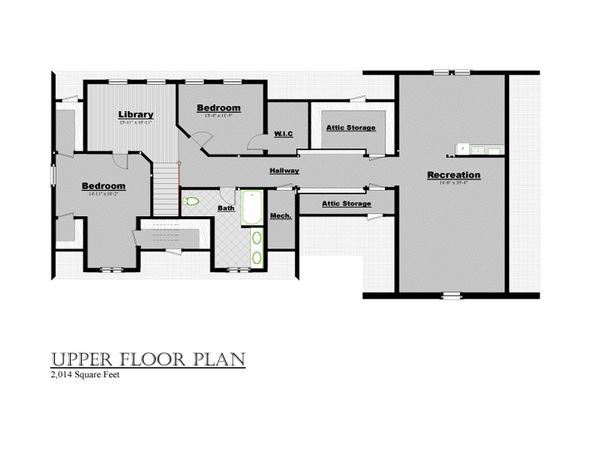 Colonial Floor Plan - Upper Floor Plan #475-1