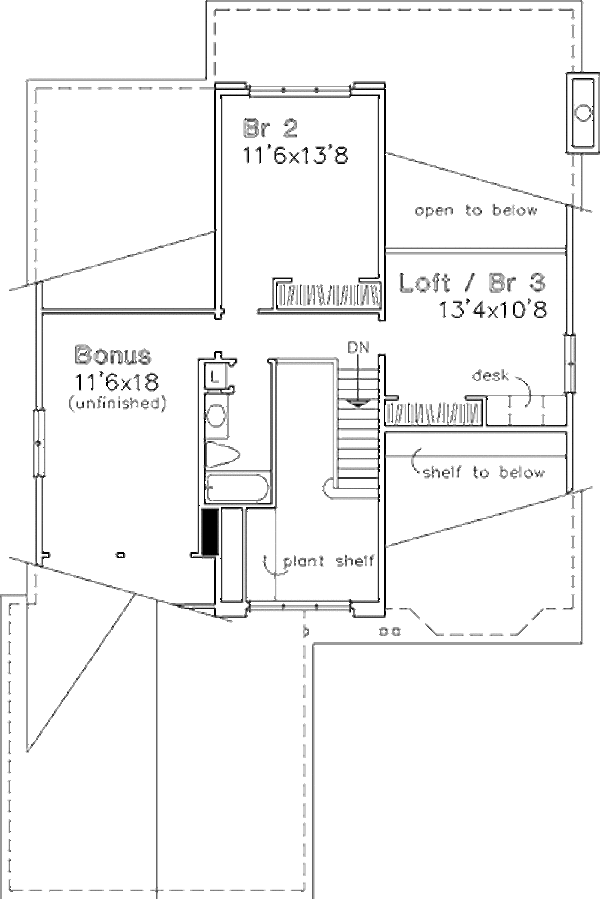 House Plan Design - Traditional Floor Plan - Upper Floor Plan #320-411
