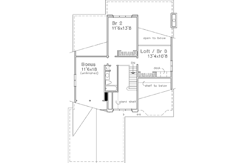 Home Plan - Floor Plan - Upper Floor for Traditional House Plan #320-411 - 2 bed, 2.5 bath