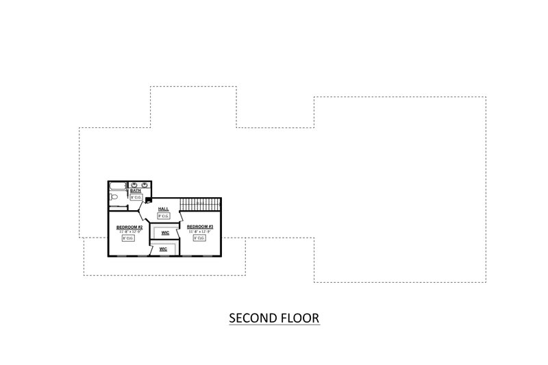 House Blueprint - Floor Plan - Upper Floor for Farmhouse House Plan #1089-46 - 3 bed, 2.5 bath