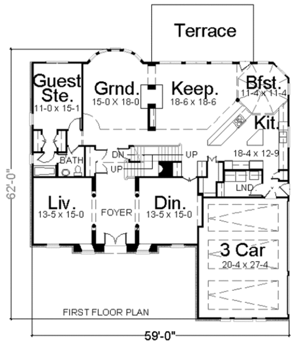 House Plan Design - Colonial Floor Plan - Main Floor Plan #119-316
