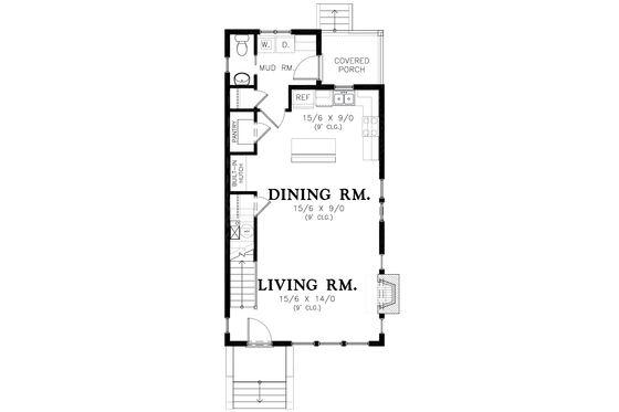 Floor Plan - Main Floor for Colonial House Plan #48-1011 - 3 bed, 3.5 bath