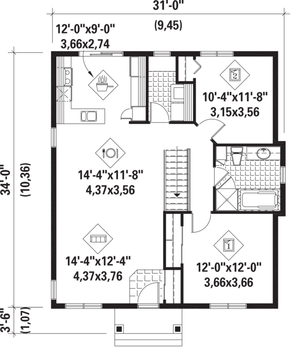 Country Floor Plan - Main Floor Plan #25-4392
