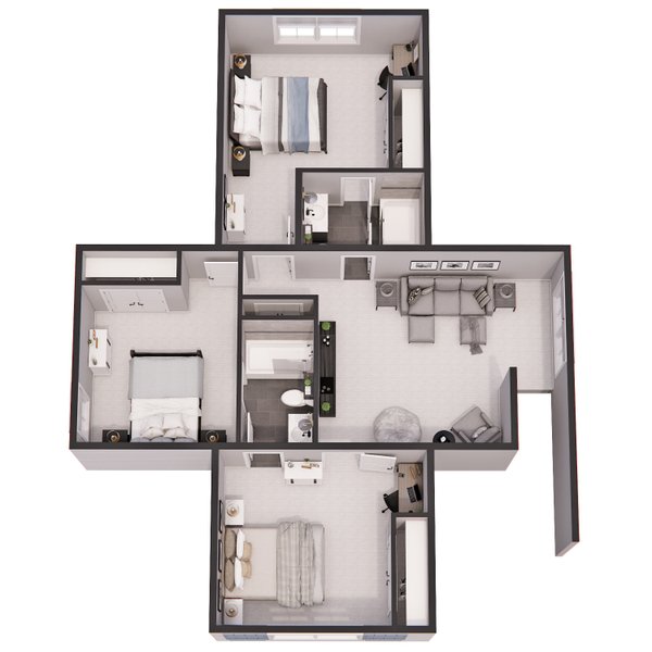 Farmhouse Floor Plan - Upper Floor Plan #51-1280