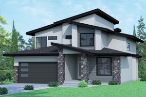 Contemporary Exterior - Front Elevation Plan #1100-75
