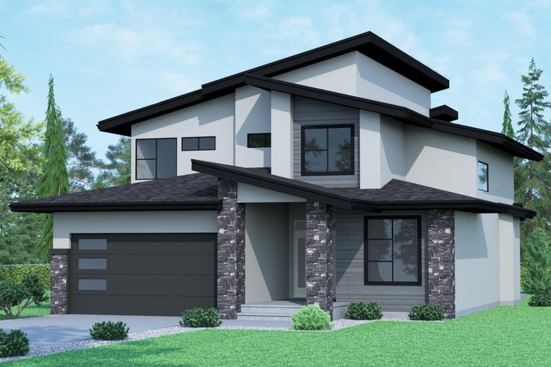 Dream House Plan - Contemporary Exterior - Front Elevation Plan #1100-75