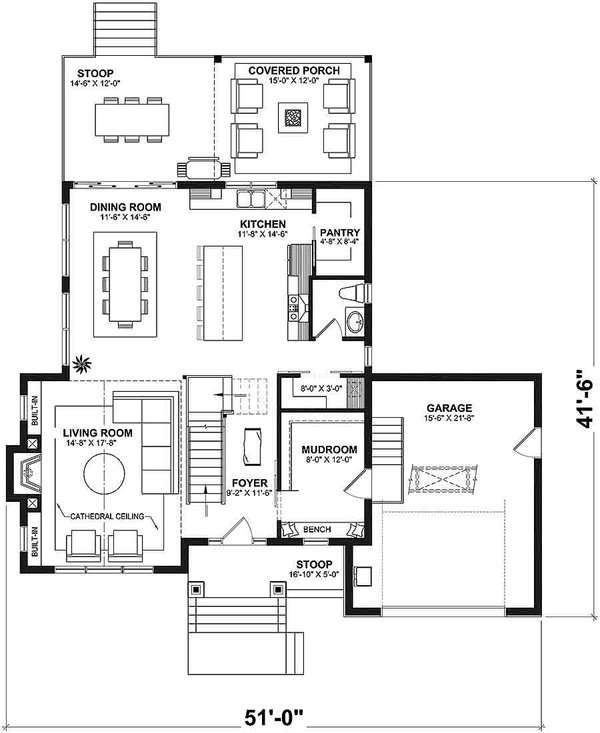 Country Floor Plan - Main Floor Plan #23-2791