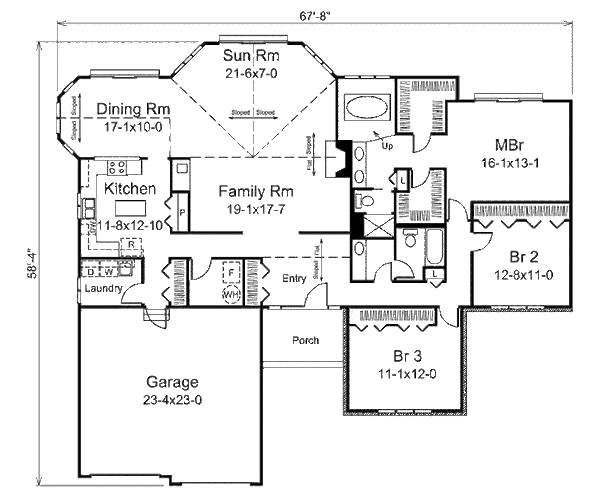 Traditional Floor Plan - Main Floor Plan #57-458