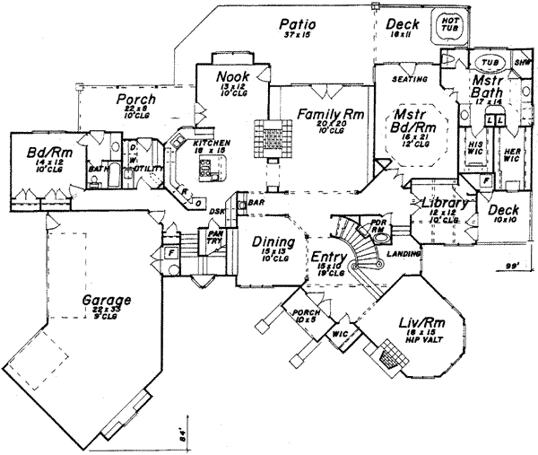 House Plan Design - European Floor Plan - Main Floor Plan #52-167