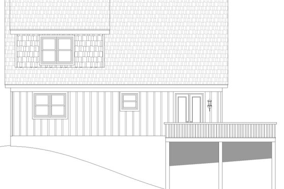 Exterior - Rear Elevation for Southern House Plan #932-891 - 3 bed, 2.5 bath