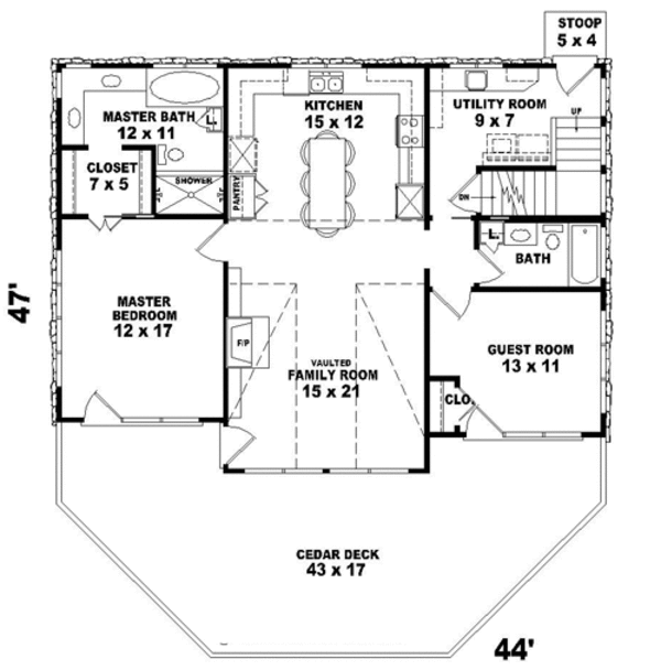 Bungalow Floor Plan - Main Floor Plan #81-1659