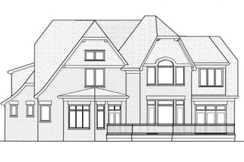 Architectural House Design - Exterior - Rear Elevation for Tudor House Plan #413-816 - 4 bed, 4.5 bath