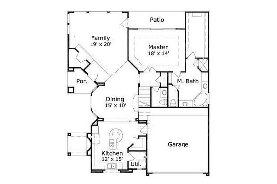 Floor Plan - Main Floor House Plan #411-247 - 3 bed, 2 bath