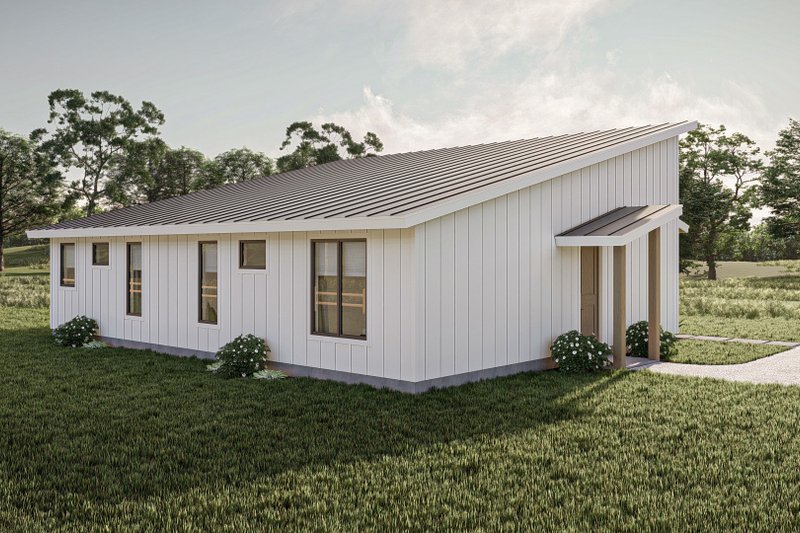 Architectural House Design - Exterior - Rear Elevation for Barndominium House Plan #455-533 - 2 bed, 2 bath