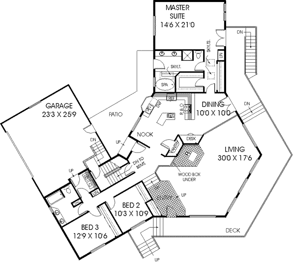 Home Plan - Modern Floor Plan - Main Floor Plan #60-429