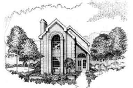 Exterior - Front Elevation for European House Plan #141-180 - 3 bed, 2.5 bath