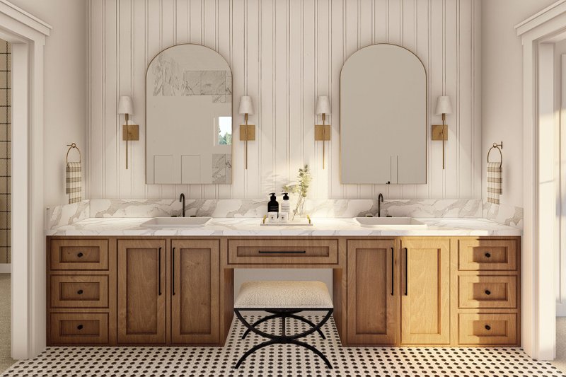 Architectural House Design - Interior - Master Bathroom 1 for Cottage House Plan #455-116 - 2 bed, 2.5 bath