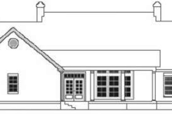 Exterior - Rear Elevation for Southern House Plan #406-103 - 3 bed, 2.5 bath