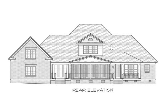 Exterior - Rear Elevation for Country House Plan #1054-75 - 5 bed, 4 bath