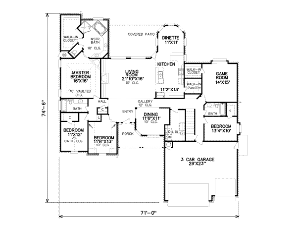 Traditional Floor Plan - Main Floor Plan #65-496