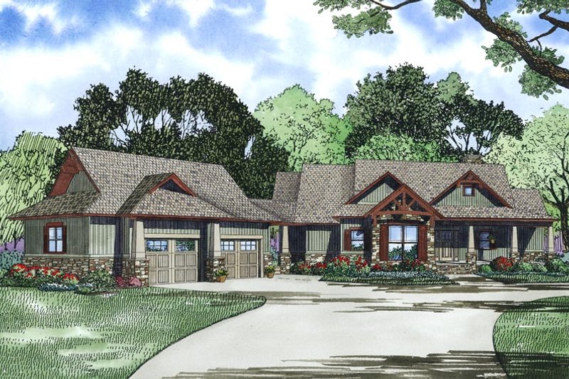 House Blueprint - Exterior - Front Elevation 4 for Craftsman House Plan #17-2504 - 4 bed, 4.5 bath